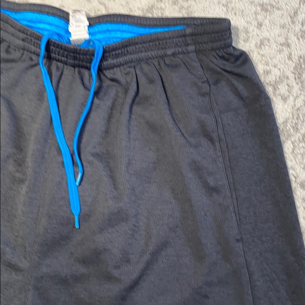 ADIDAS swim trunk  gray and electric blue Sz M